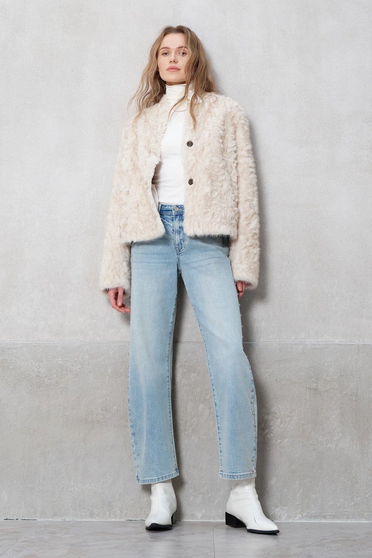Studded Barrel Leg Jeans