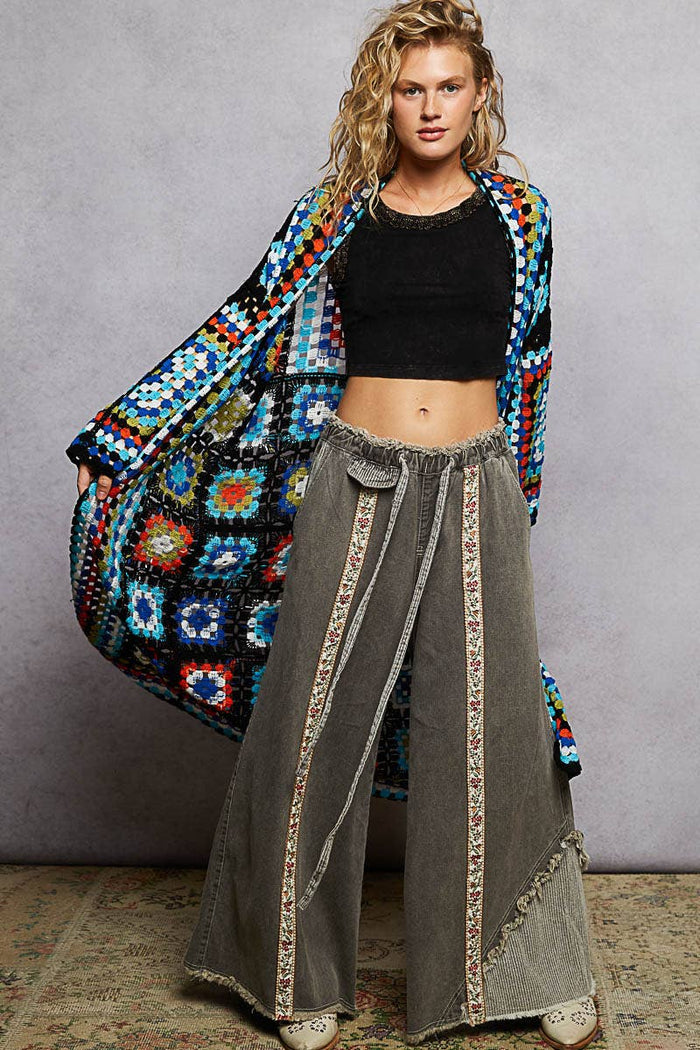 The Mabel Crochet Cardigan - Black