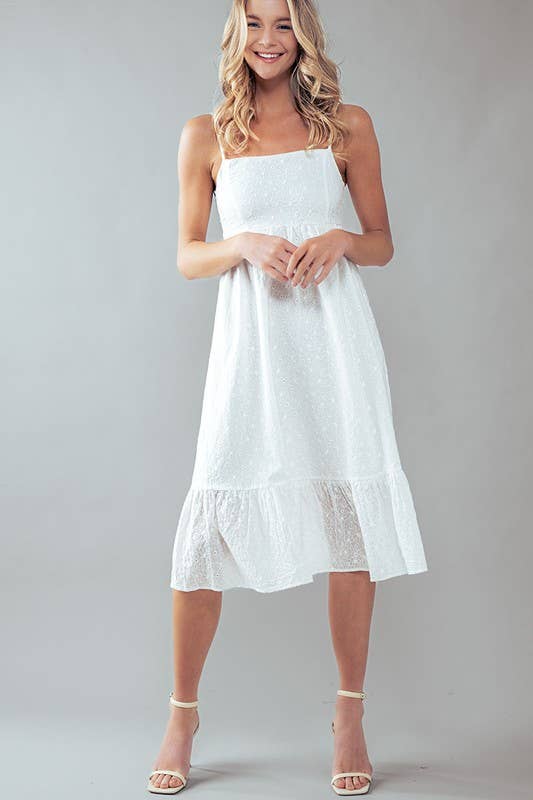 The Evie Eyelet Midi Dress