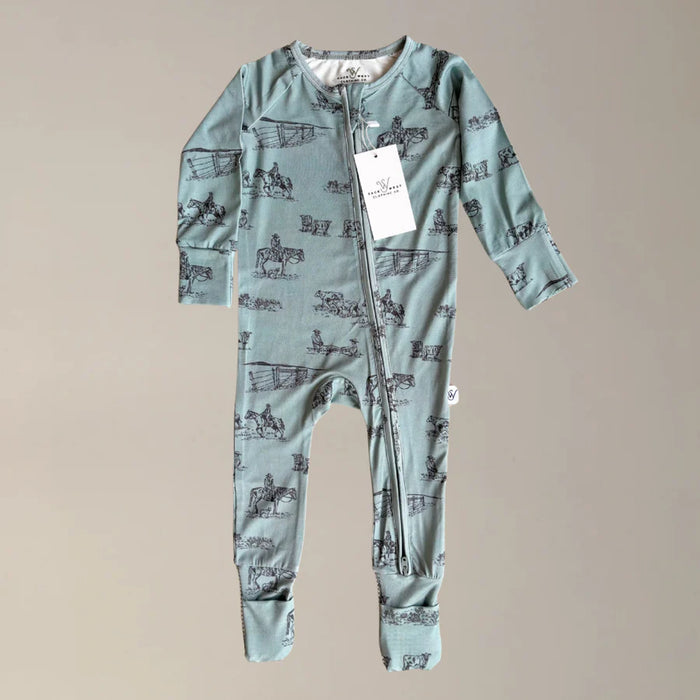 Prairie Cowboy Onesie-Sage