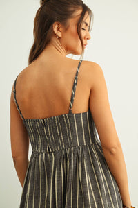 Gloaming Striped Dress - Mocha
