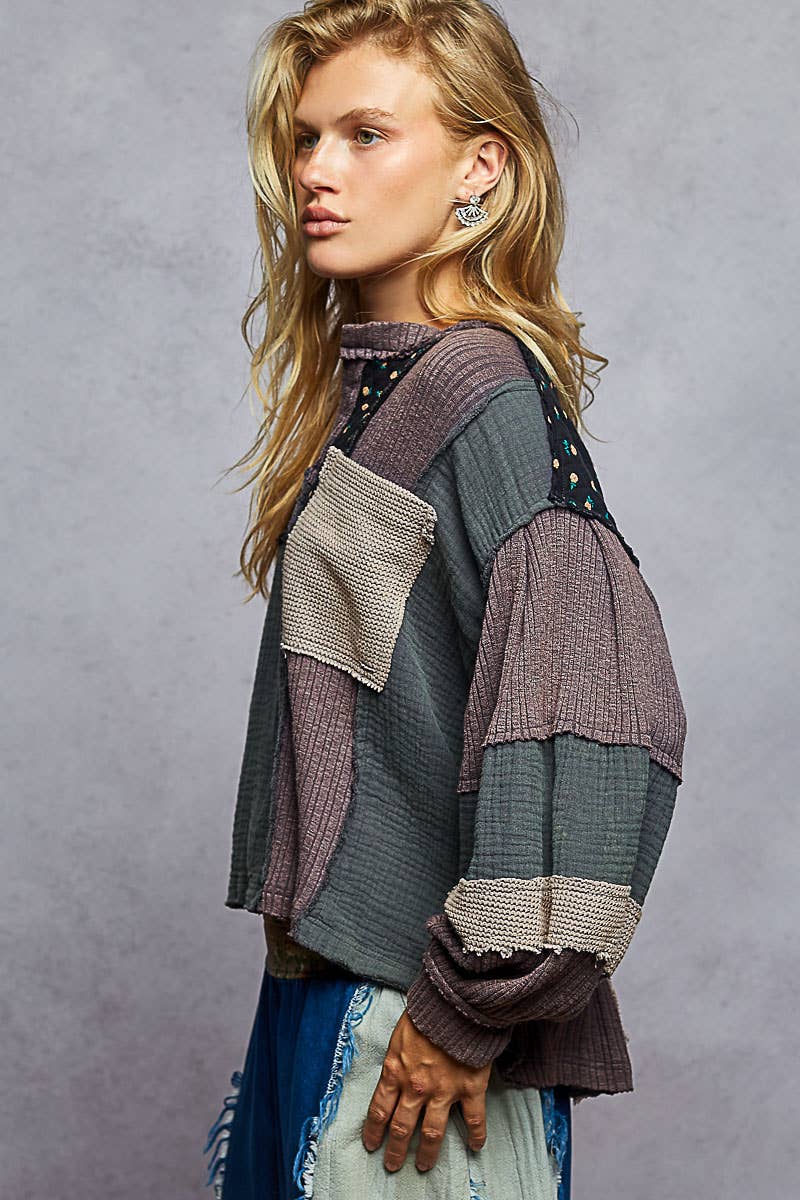 Quilted Balloon Sleeve Top