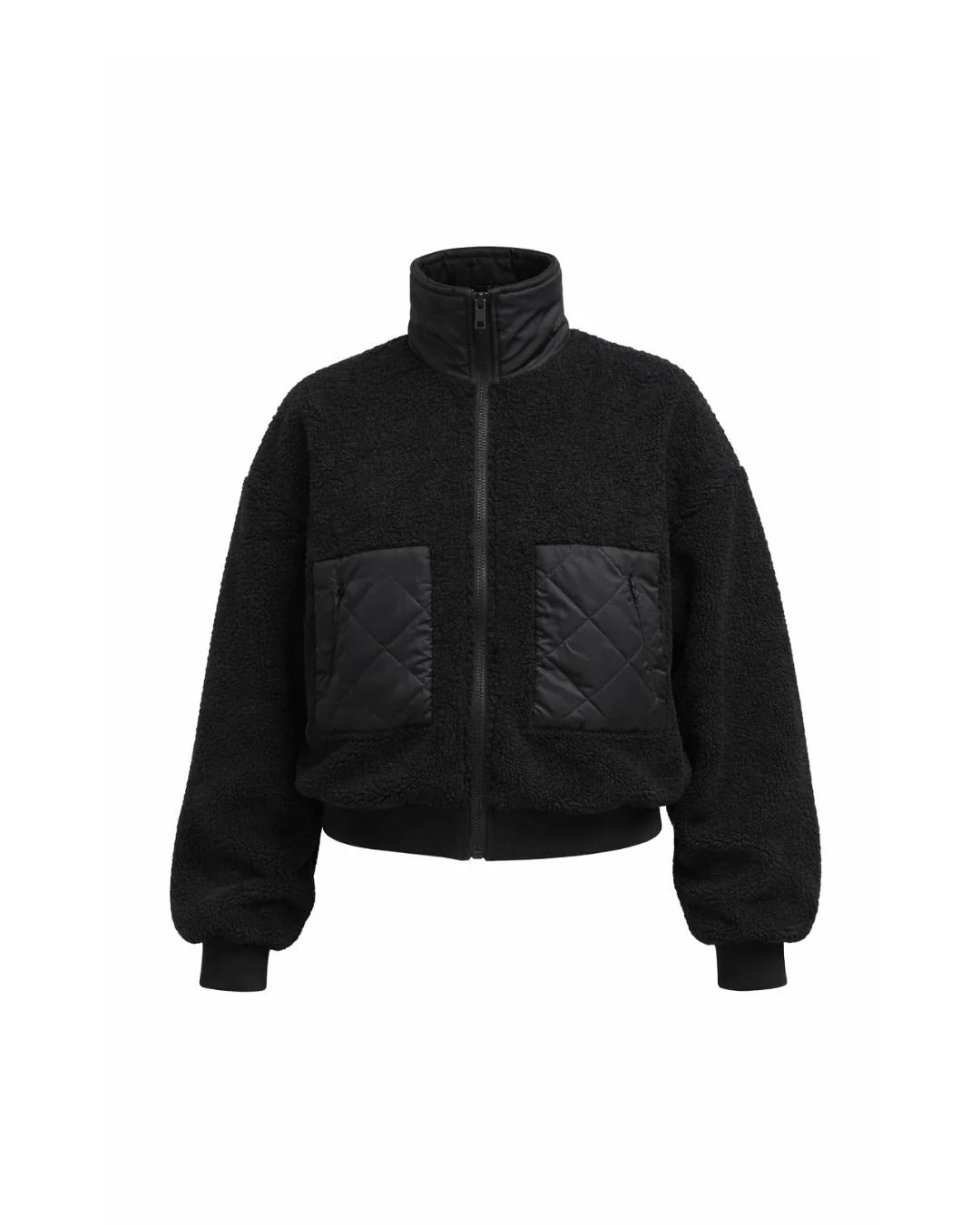 Priv Tess Teddy Quilted Coat Black