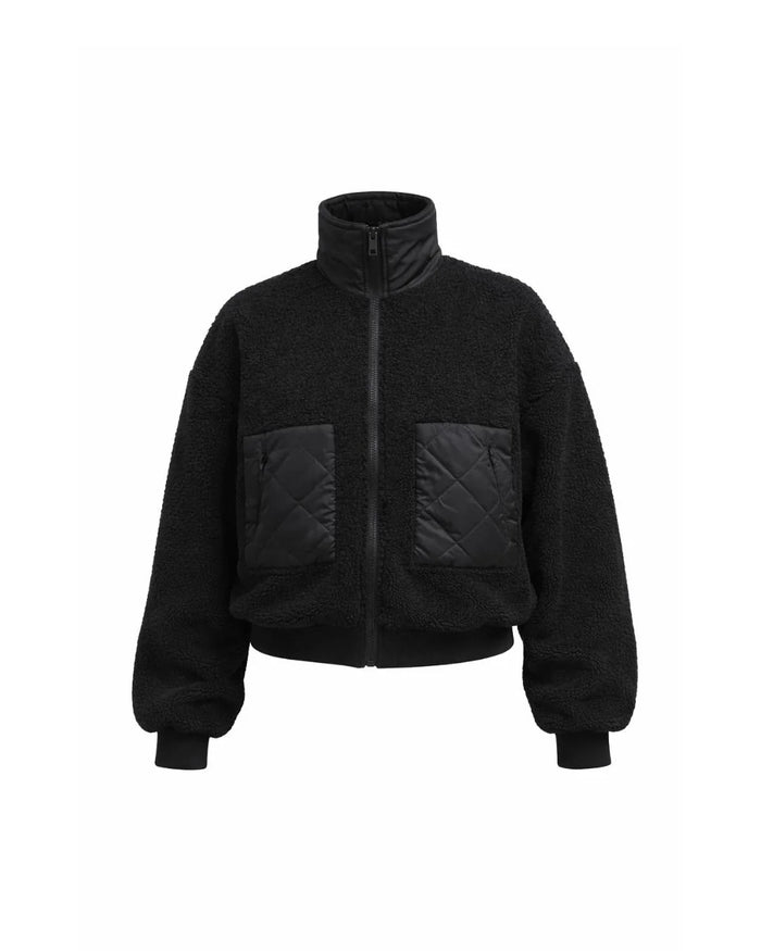 Priv Tess Teddy Quilted Coat Black
