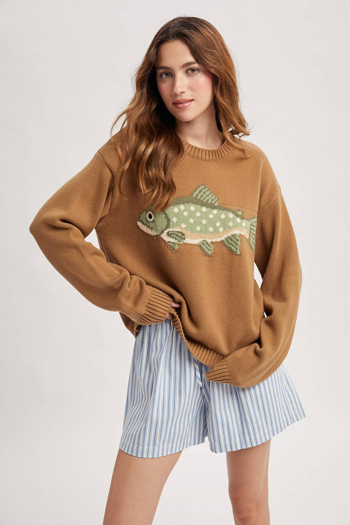 Here Fishy Top - Mocha