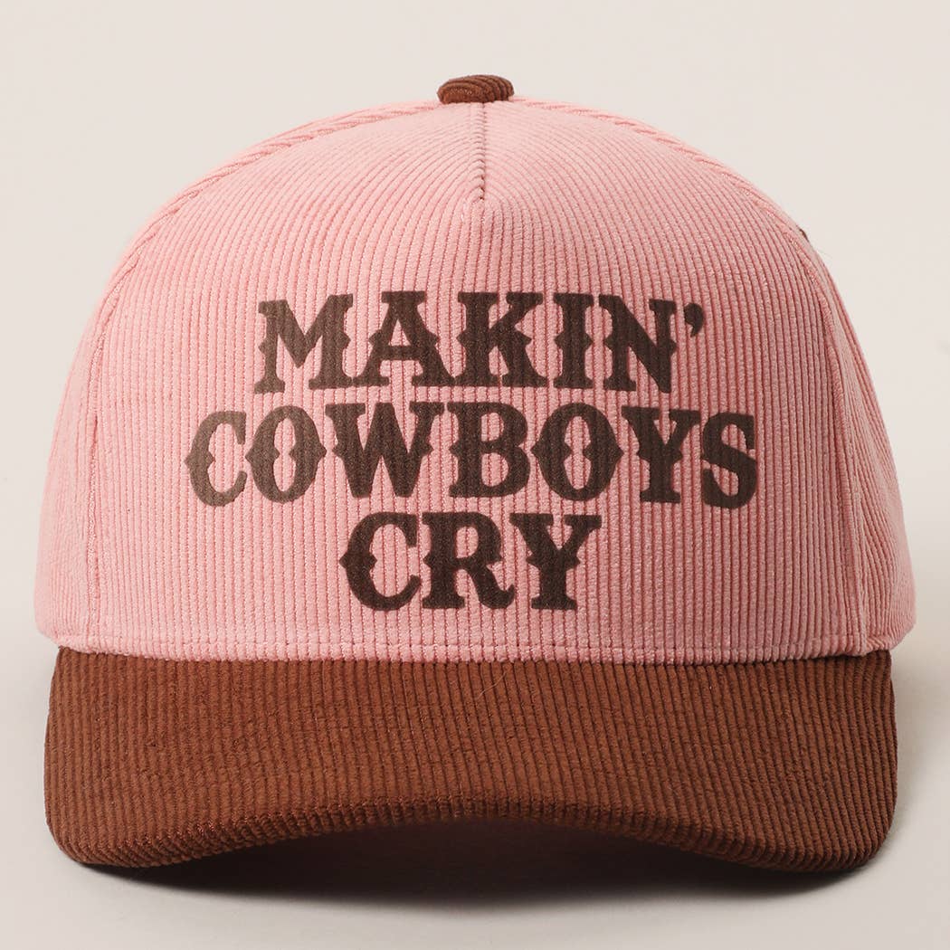 Makin' Cowboys Cry Corduroy Trucker Hat - Pink