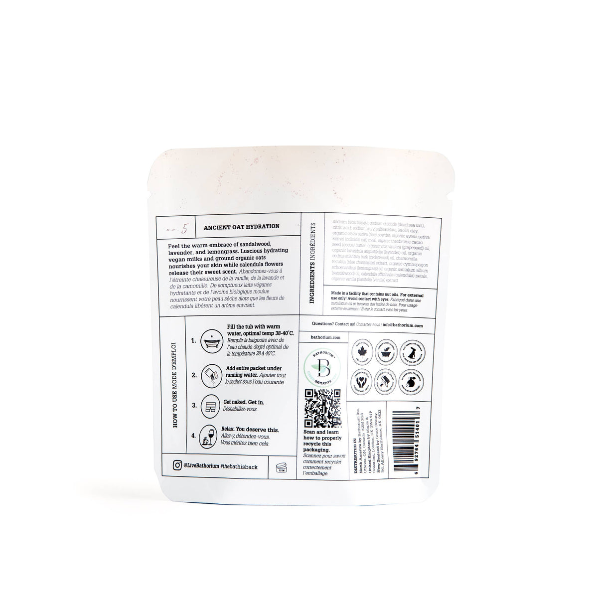 Bathorium - Ancient Oat Hydration Crush Bath Soak 120g