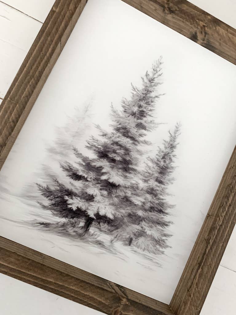 Ashwood Designs - Winter Trees Print: Dark Walnut / 9x11