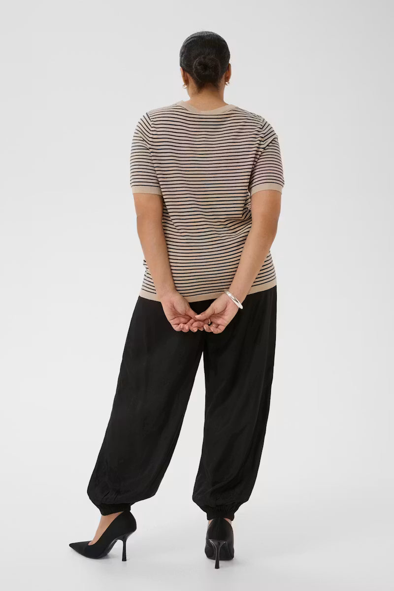 Kaffe Curve-Striped Pullover