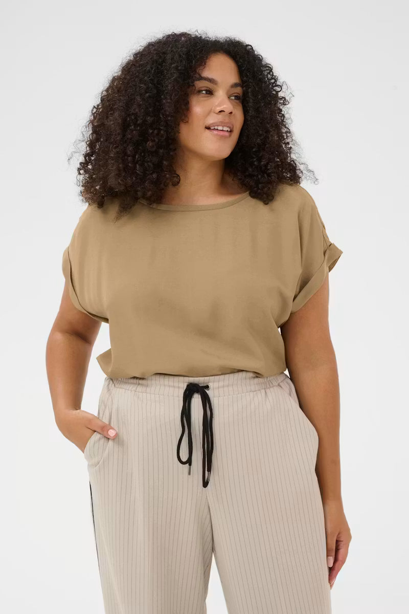 Kaffe Curve- Wing SL Blouse Petrified Oak