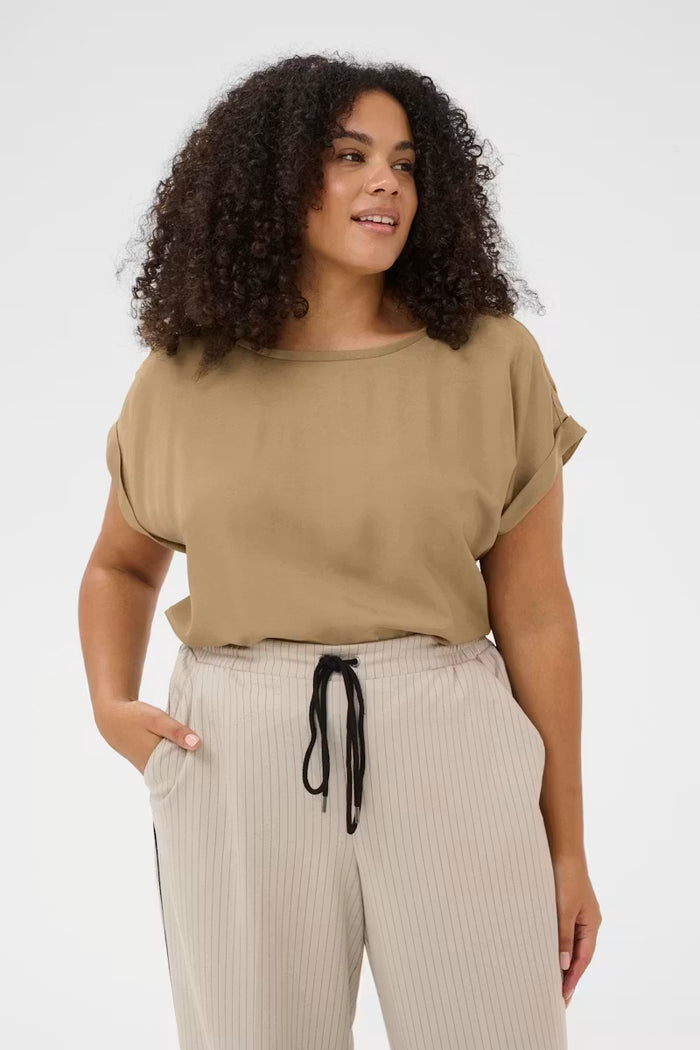 Kaffe Curve- Wing SL Blouse Petrified Oak