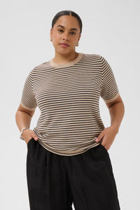 Kaffe Curve-Striped Pullover