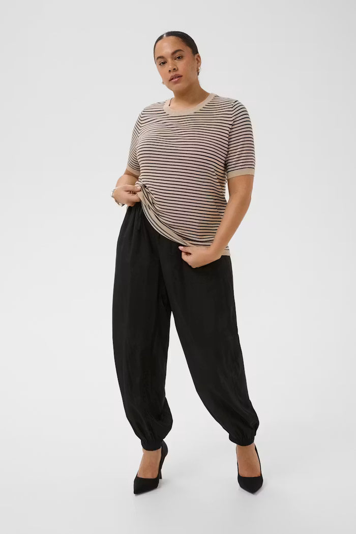 Kaffe Curve-Striped Pullover