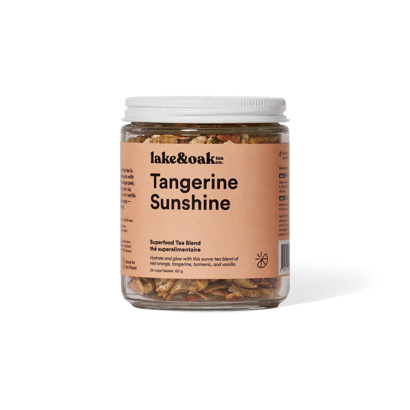 Lake & Oak Tea Co. - Tangerine Sunshine -  Superfood Tea Blend: Retail Glass Jar