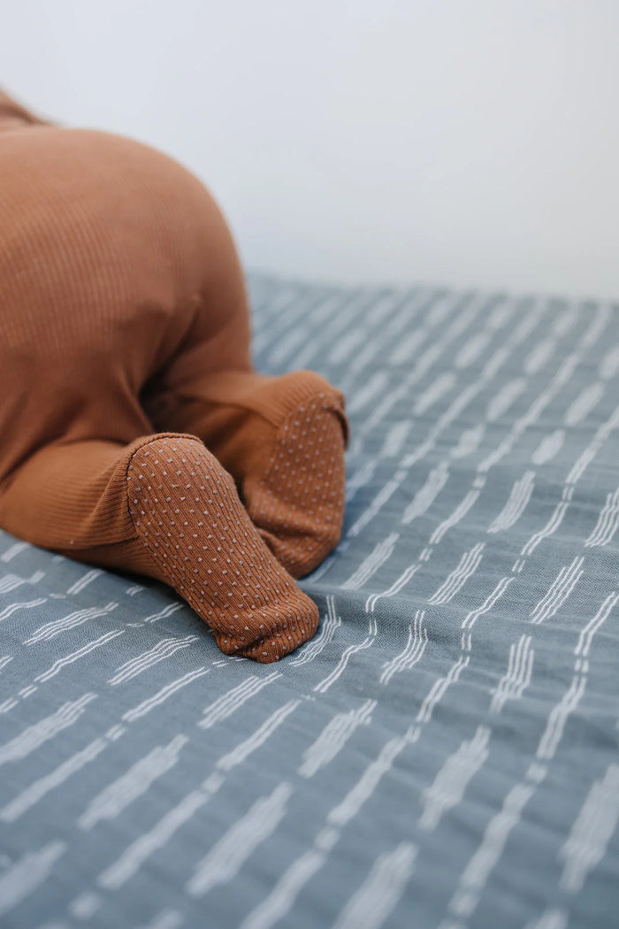 Mebie Baby Organic Cotton Ribbed Zipper - Rust