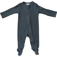 Mebie Baby Organic Cotton Ribbed Zipper - Charcoal