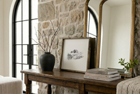 Country Side Landscape Sketch Framed Wall Art - White