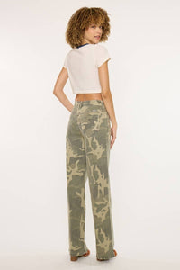 Camo Print Wide Leg Jeans