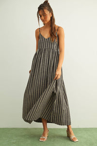 Gloaming Striped Dress - Mocha