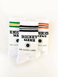 Ashco THE MAMA LABEL - Hockey Mama | Crew Socks: White