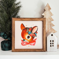 Knotty Design Co. - Vintage Reindeer Framed Wood Sign