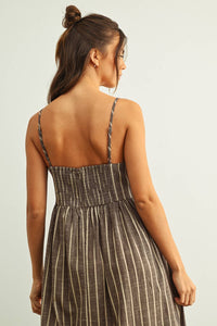 Gloaming Striped Dress - Mocha