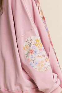Funnel Neck Floral Pull-Over