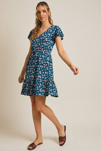 Ditzy Button Down Dress - Plus Size