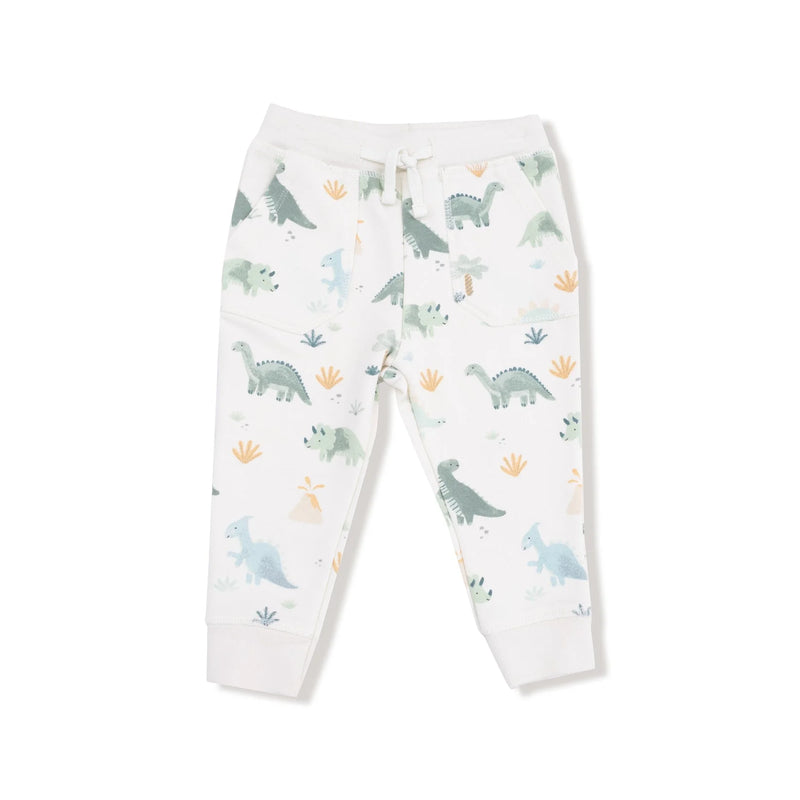 Angel Dear French Terry Zip Hoodie & Jogger Set - Soft Dinos Green