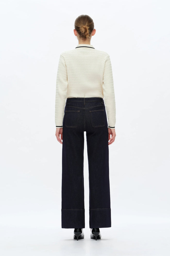 Katia Mid Rise Wide Leg Pants - Rinse Wash