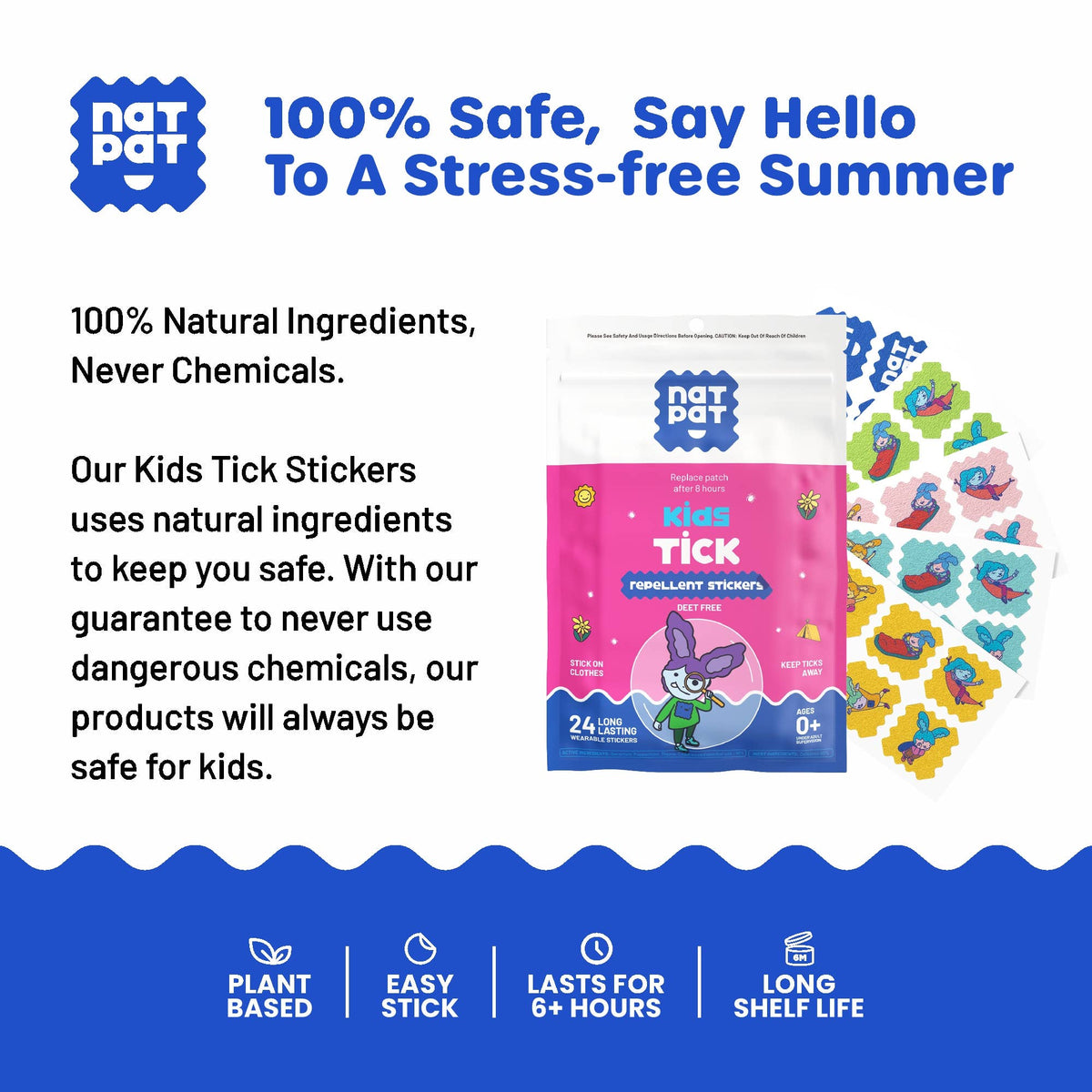 NATPAT Tick Repellent Stickers: Bug Patch