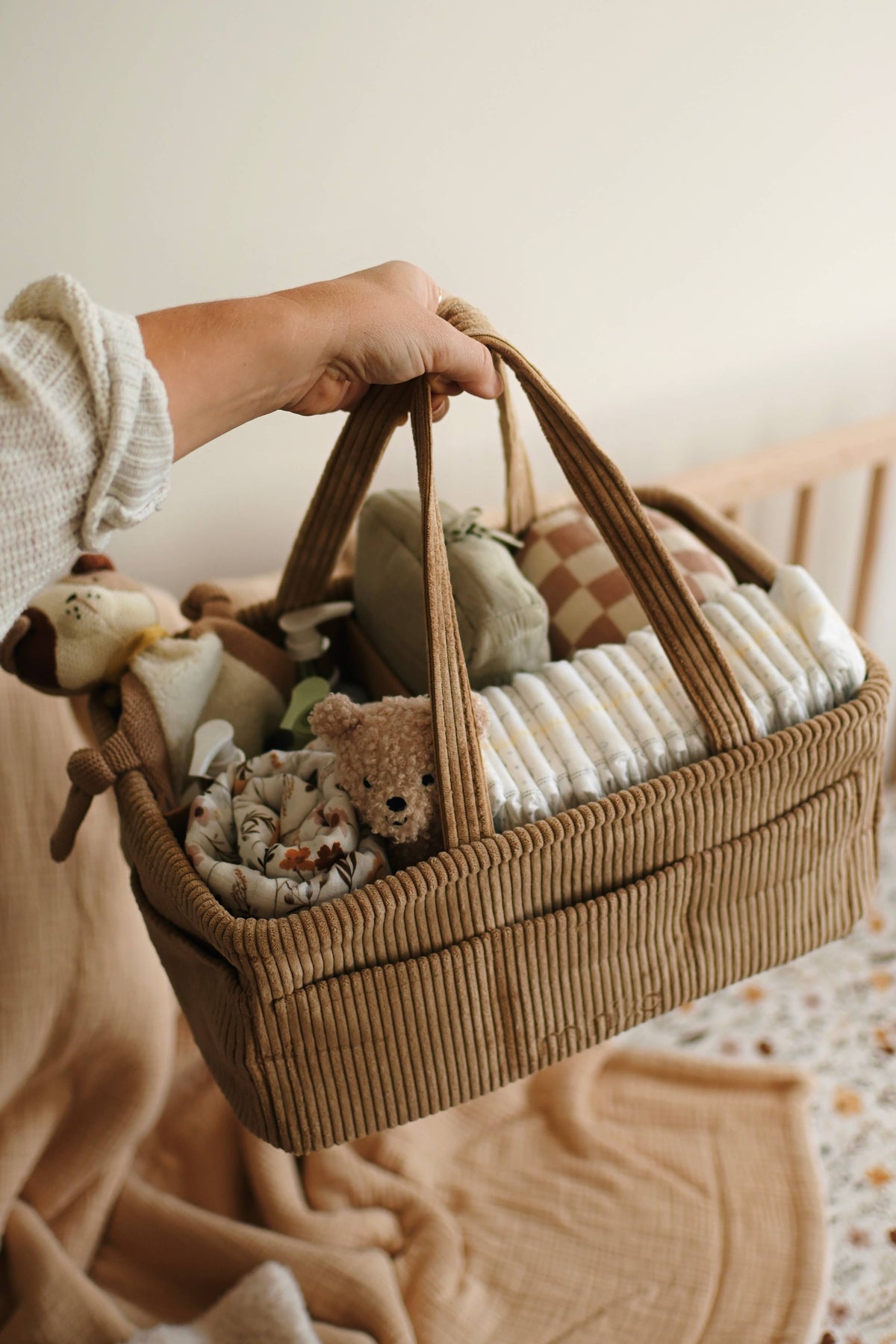 Minika - Diaper Caddy - Almond