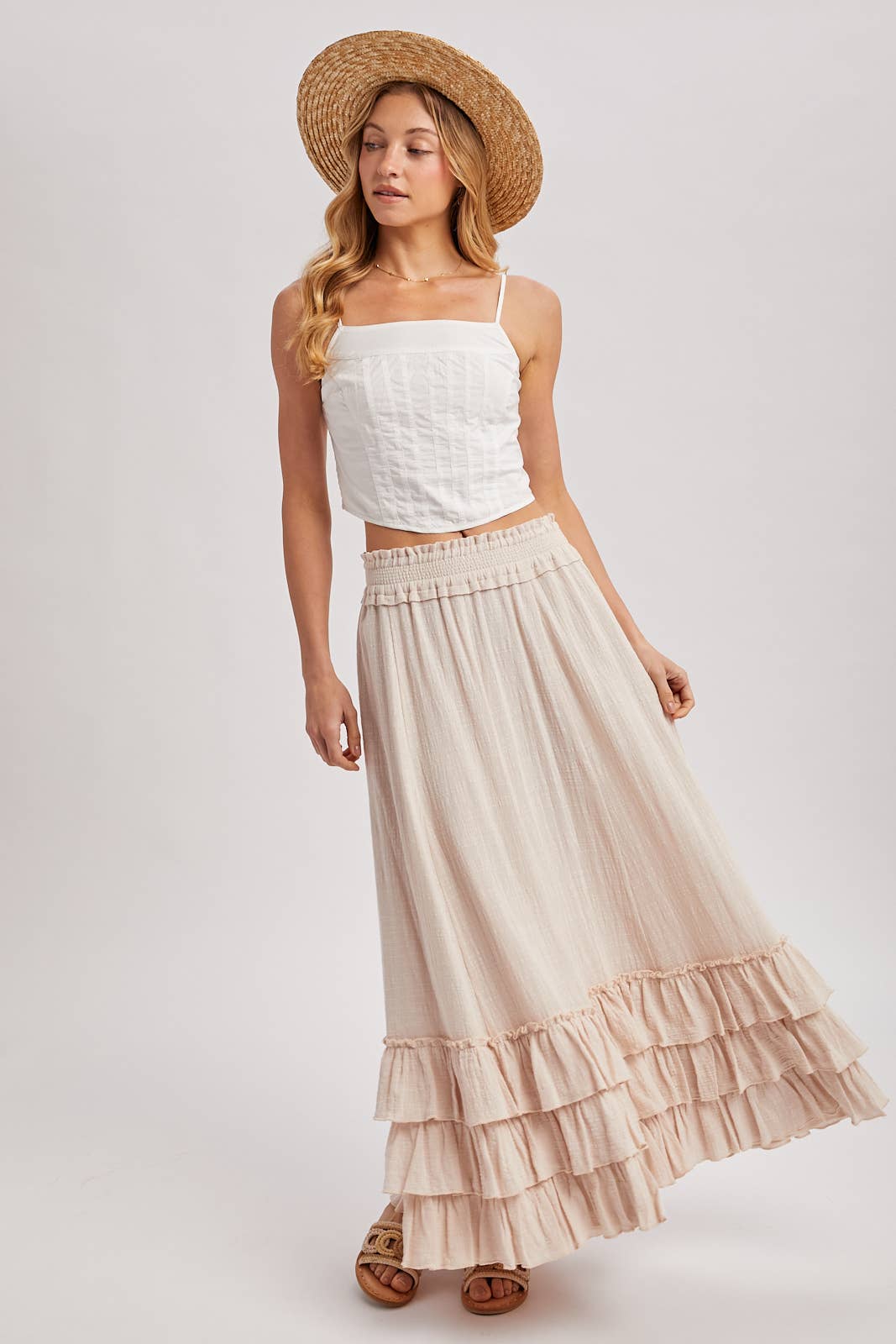 Olivia Crinkle Maxi Skirt