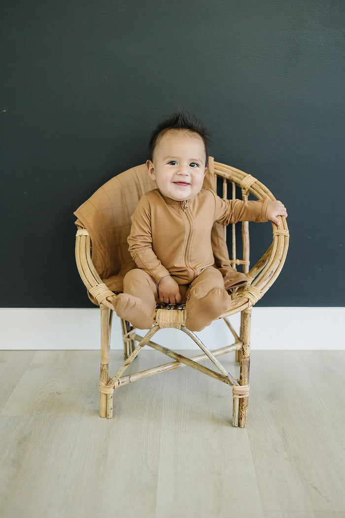 Mebie Baby Bamboo Footed Zipper - Mustard