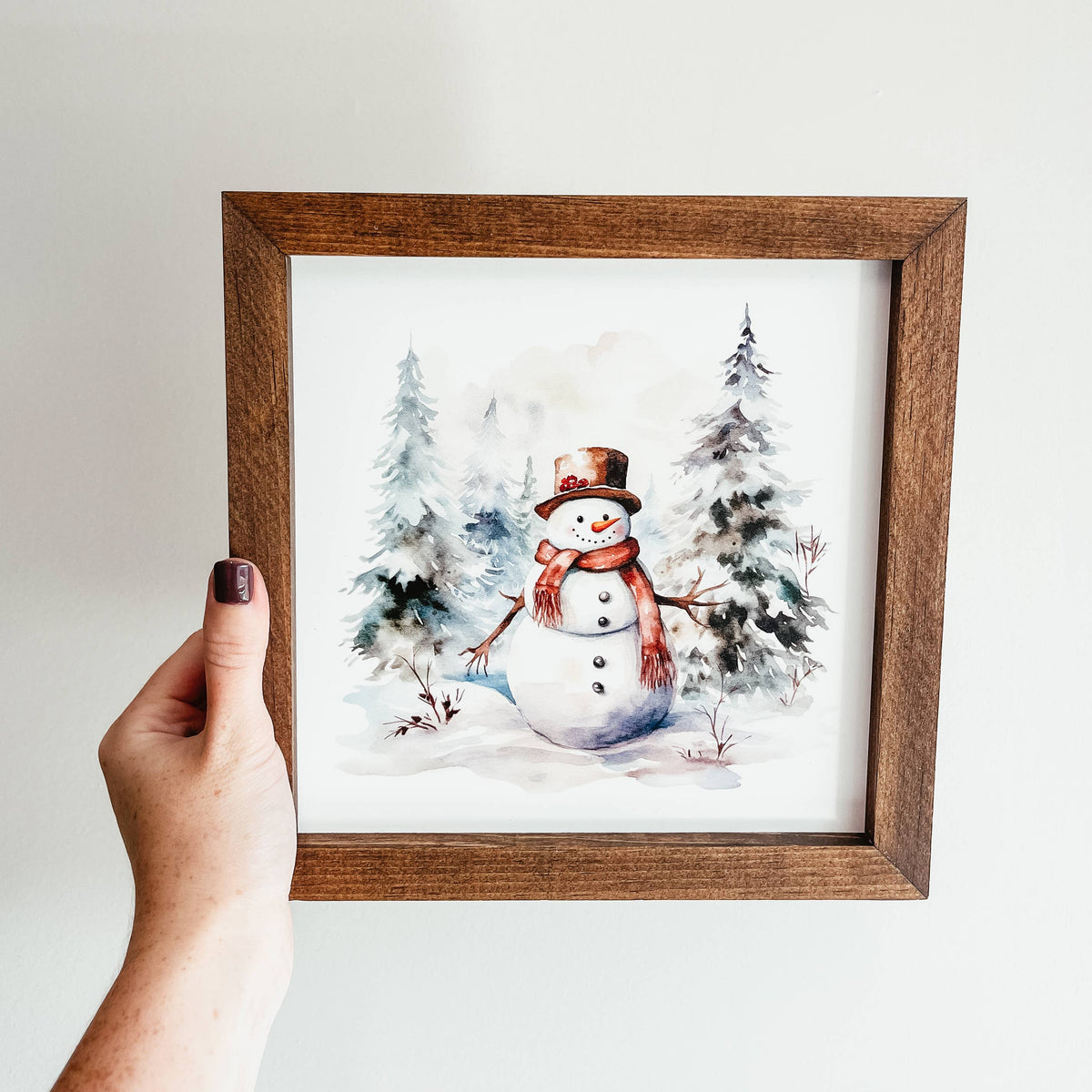 Knotty Design Co. - Watercolour Snowman Framed Sign