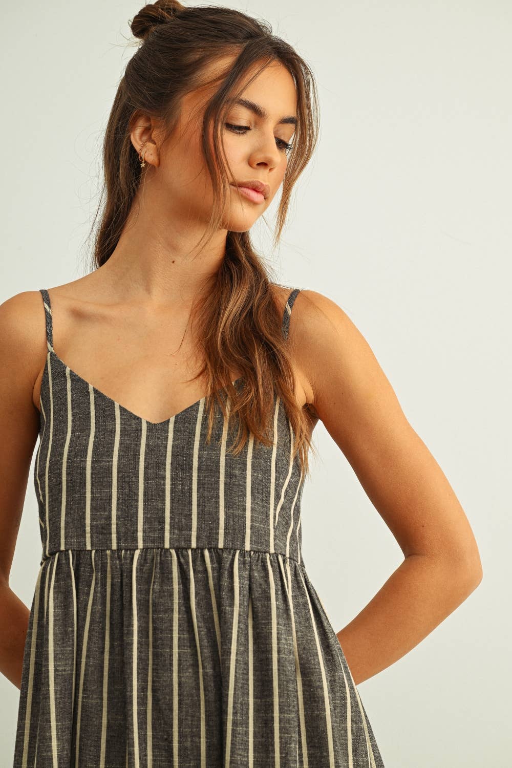 Gloaming Striped Dress - Mocha