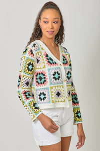 Crochet Button Up Jacket