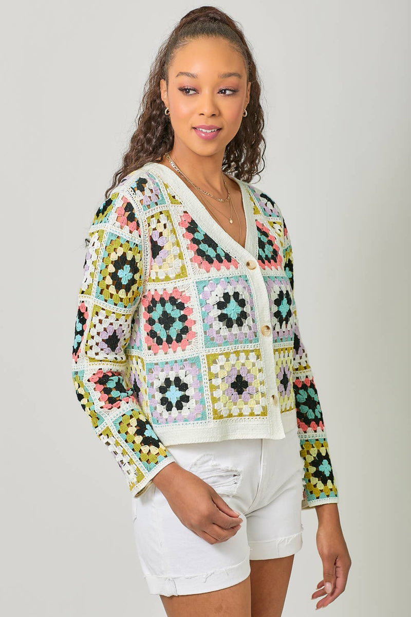 Crochet Button Up Jacket