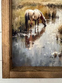 Ashwood Designs - Horse Meadow wood sign: Dark Walnut / 9x11