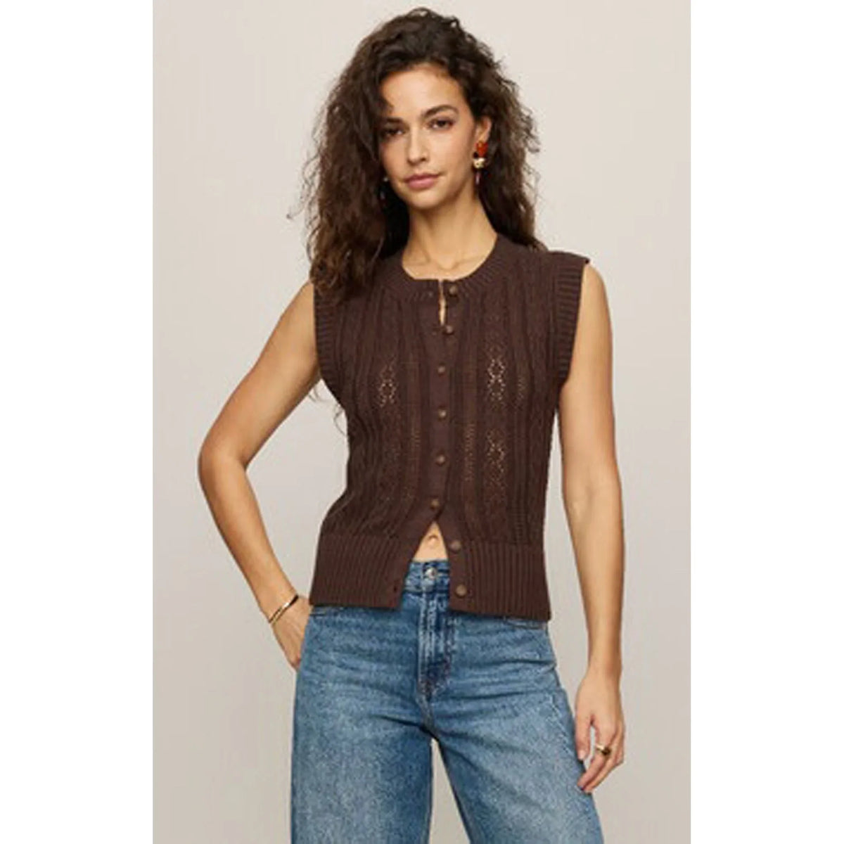ZSUPPLY Cabot Sweater Vest- Dark Chocolate