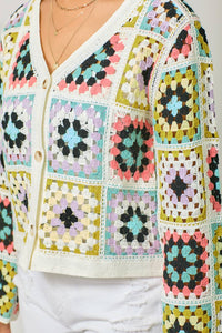 Crochet Button Up Jacket