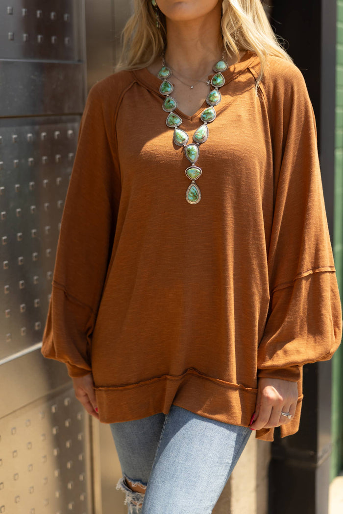 Flowy Split Neck Top