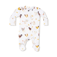 2 Way zipper footie-Chickens