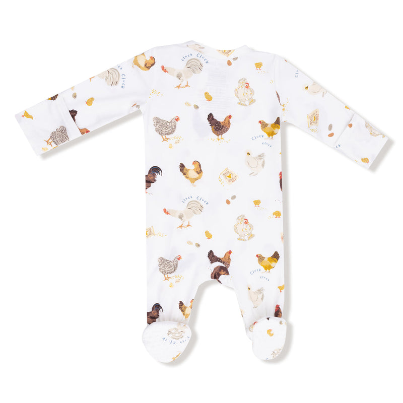 2 Way zipper footie-Chickens
