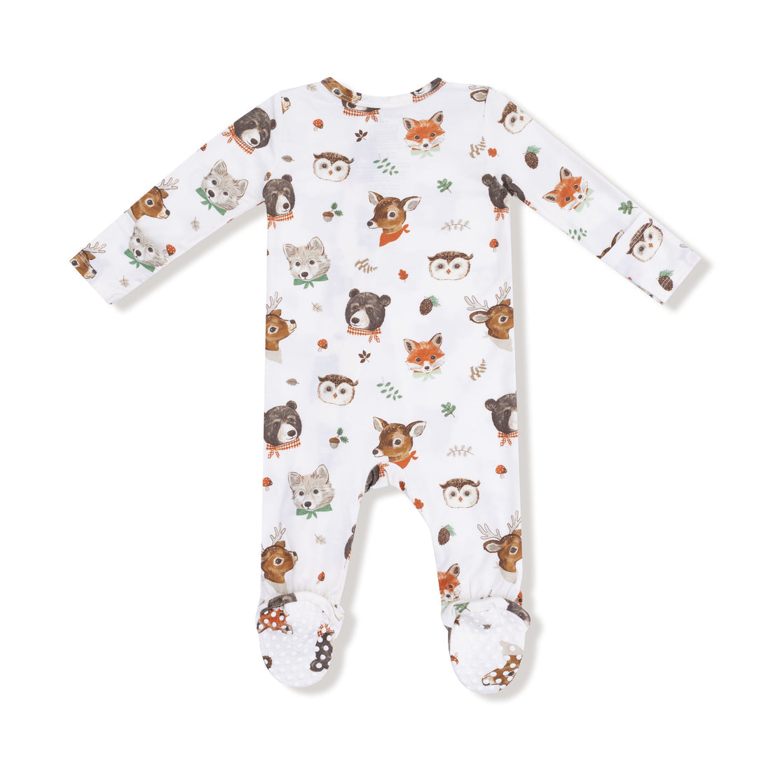 2 Way Zipper footie-woodland faces