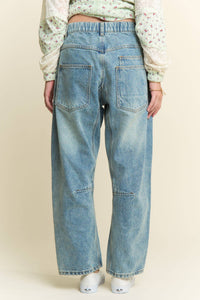 Patched Barrel Jeans