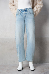 Studded Barrel Leg Jeans