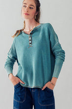 Load image into Gallery viewer, Waffle Knit Top - Teal
