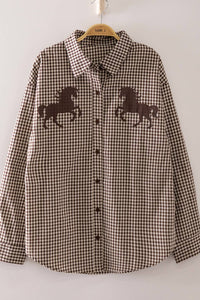 Western Horse Gingham Shirt