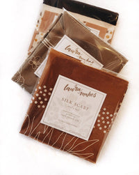 Silk Bandana Scarf-Tropical Palms Amber